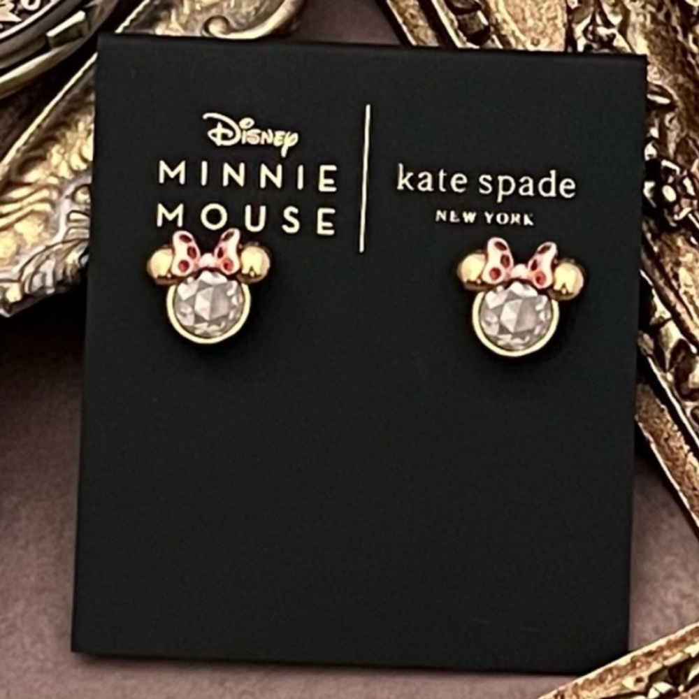 KATE SPADE • New York x Disney Minnie Mouse Stone Necklace Earrings Matching Set - Picture 6 of 6